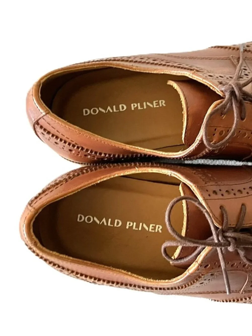 Donald Pliner Men’s Wingtip Brogue Oxford / Derby Shoes Light Brown Leather 9.5M